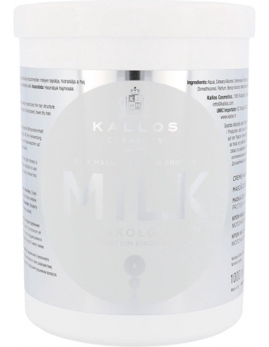 Masca de par cu proteine ​​din lapte Kallos 1000 ml